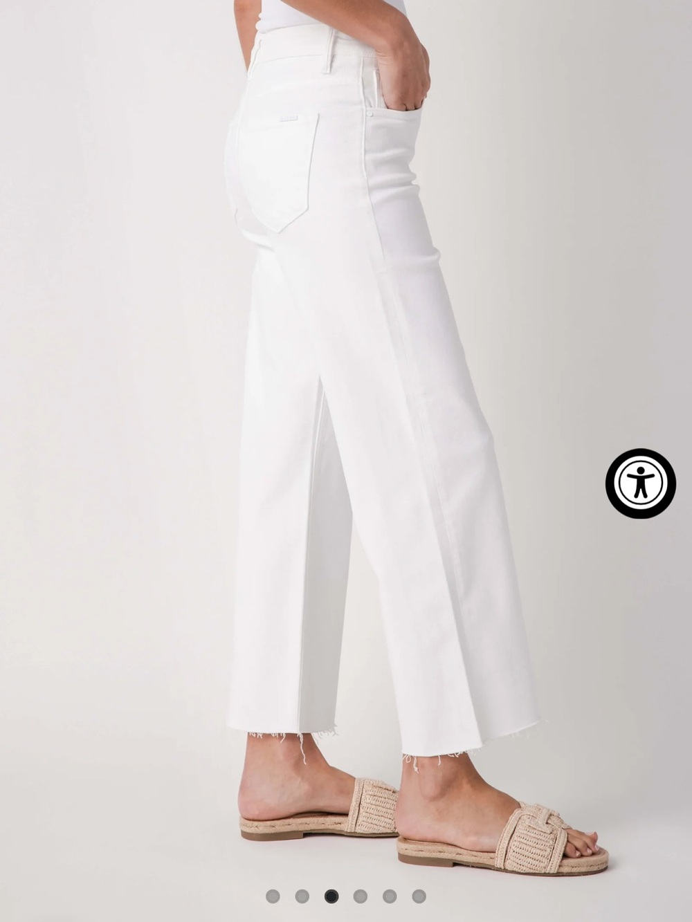 White Wide-Leg Crop Jeans social threads